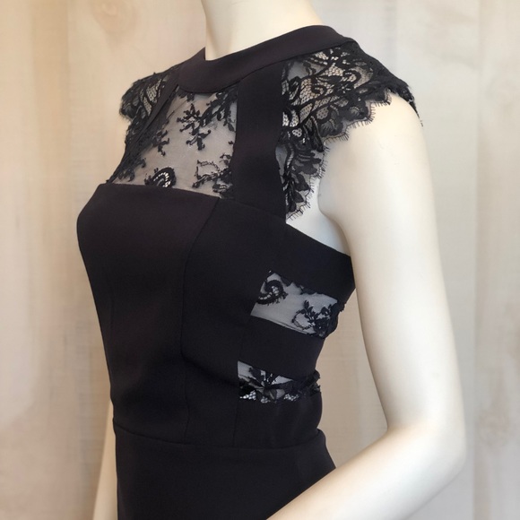 The Kooples | Crepe Back Satin & Lace Dress | xs - Picture 2 of 6